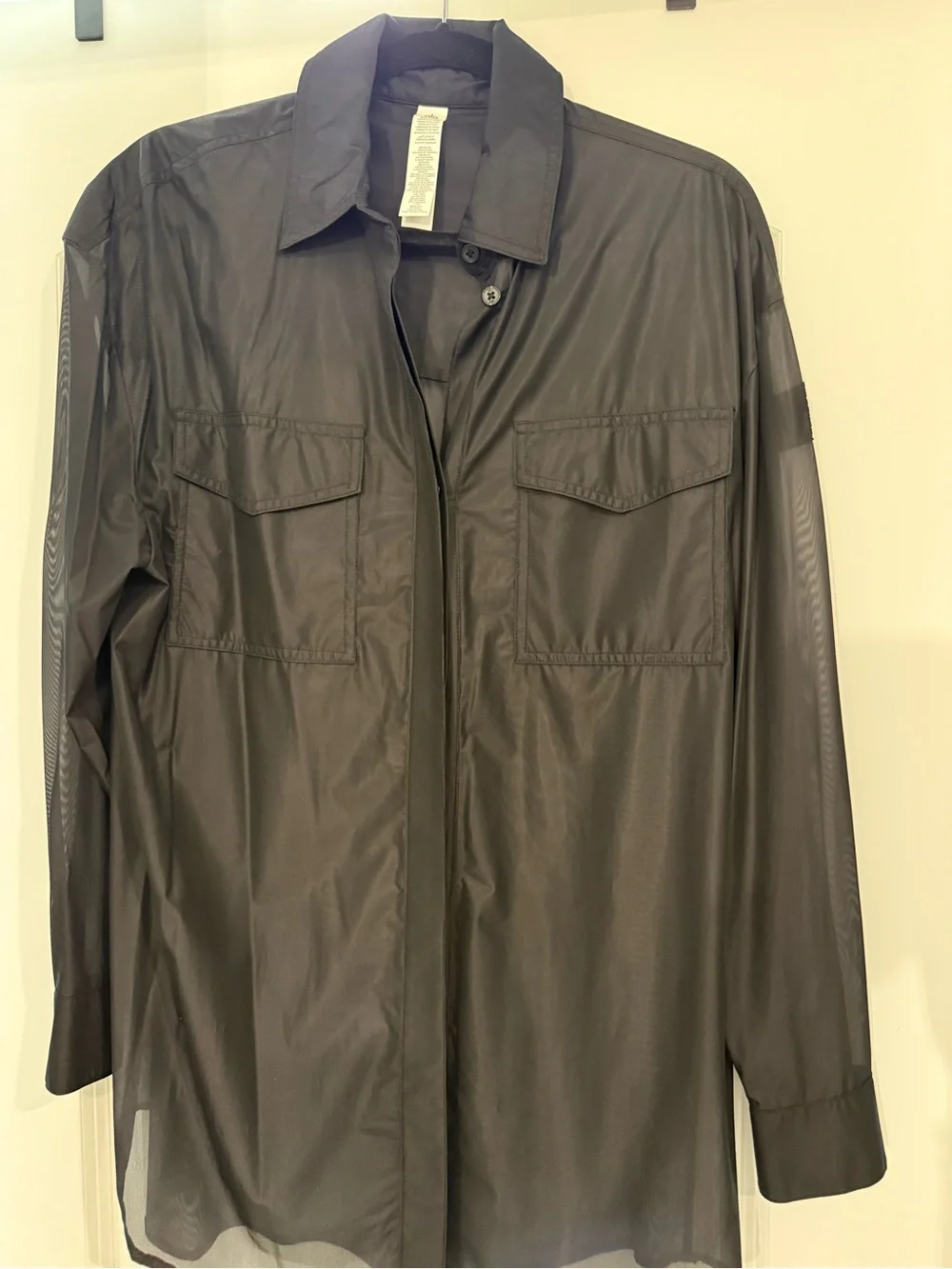 ALO Yoga Sheer Black Utility Shirt Jacket